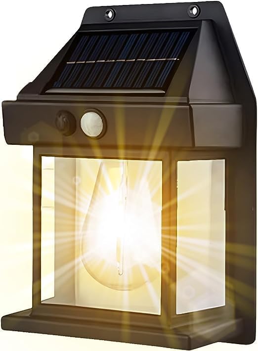 AHUJA INTERNATIONAL Tungsten Bulb LED Solar Outdoor Garden Waterproof Wall Light with Wireless Sensor Solar Wall Lamp-Pack of 1
