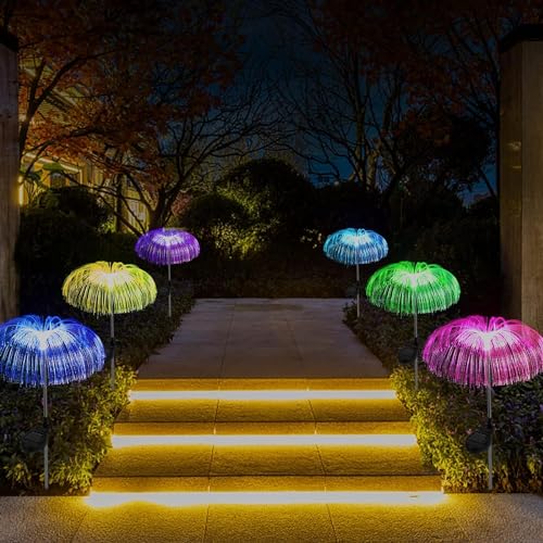 Ahuja International Solar Garden Outdoor Lights Waterproof 7 Color Changing Jellyfish Flower Lights for Garden Decor,Yard Decor, (Multicolor)