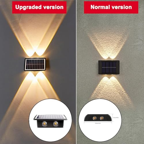 AHUJA INTERNATIONAL 4 Way Solar Up Down LED Wall Lights Solar Powered, Porch Light, Outdoor Light (Pack of 1) Warm White