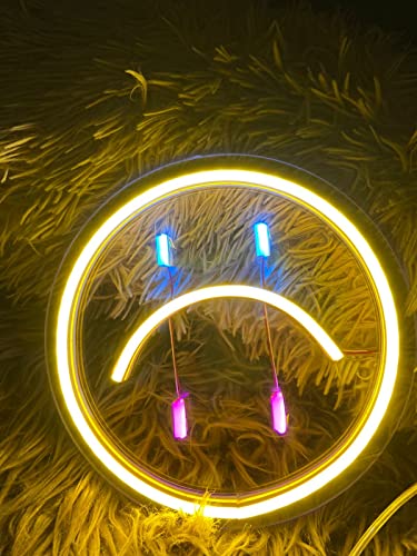 AHUJA INTERNATIONAL Smiley NEON Sign, Home Decor, Kids Room, Party, CAFÉ (7" x 7")