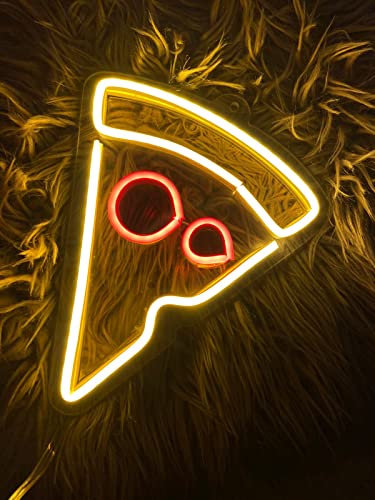 AHUJA INTERNATIONAL Pizza LED NEON Sign, Home Decor, Kids Room, Party, CAFÉ (8.6 x 6.8)