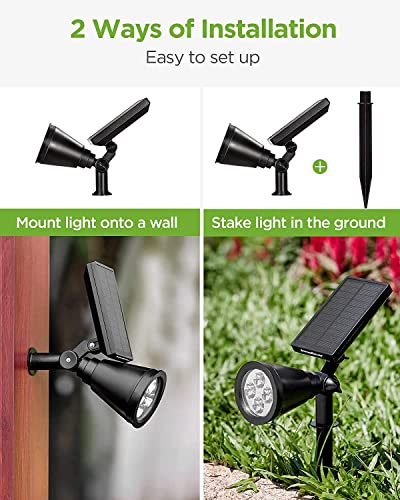 AHUJA INTERNATIONAL Solar Outdoor Lights, Solar Lights Waterproof Spot Lights Outdoor Light for Yard Landscape Lighting Wall Lights Auto On/Off for Pathway Garden,Pack of 2 (Warm White)