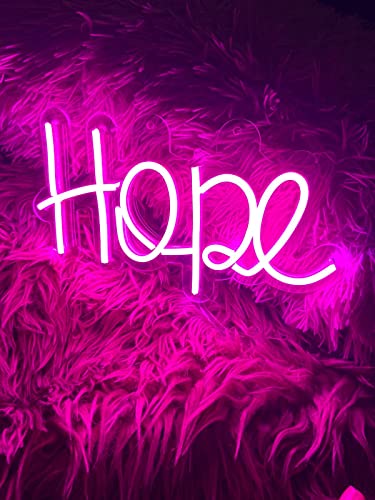 AHUJA INTERNATIONAL Hope LED NEON Sign, Home Decor, Kids Room, Party, CAFÉ (10.3" x 6")
