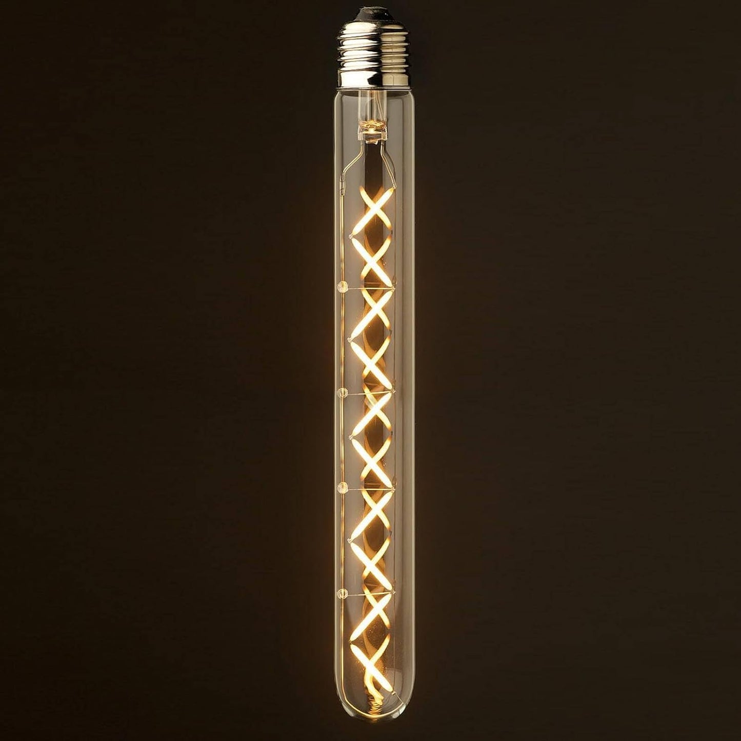 AHUJA INTERNATIONAL T300, T30 LED Long Tube Edison Bulbs, 8W Vintage LED Filament Bulbs, E26, E27 Base Warm White LED T10 Tubular Filament Lights 11.8 inch Amber Glass Lamps (Pack of 1)