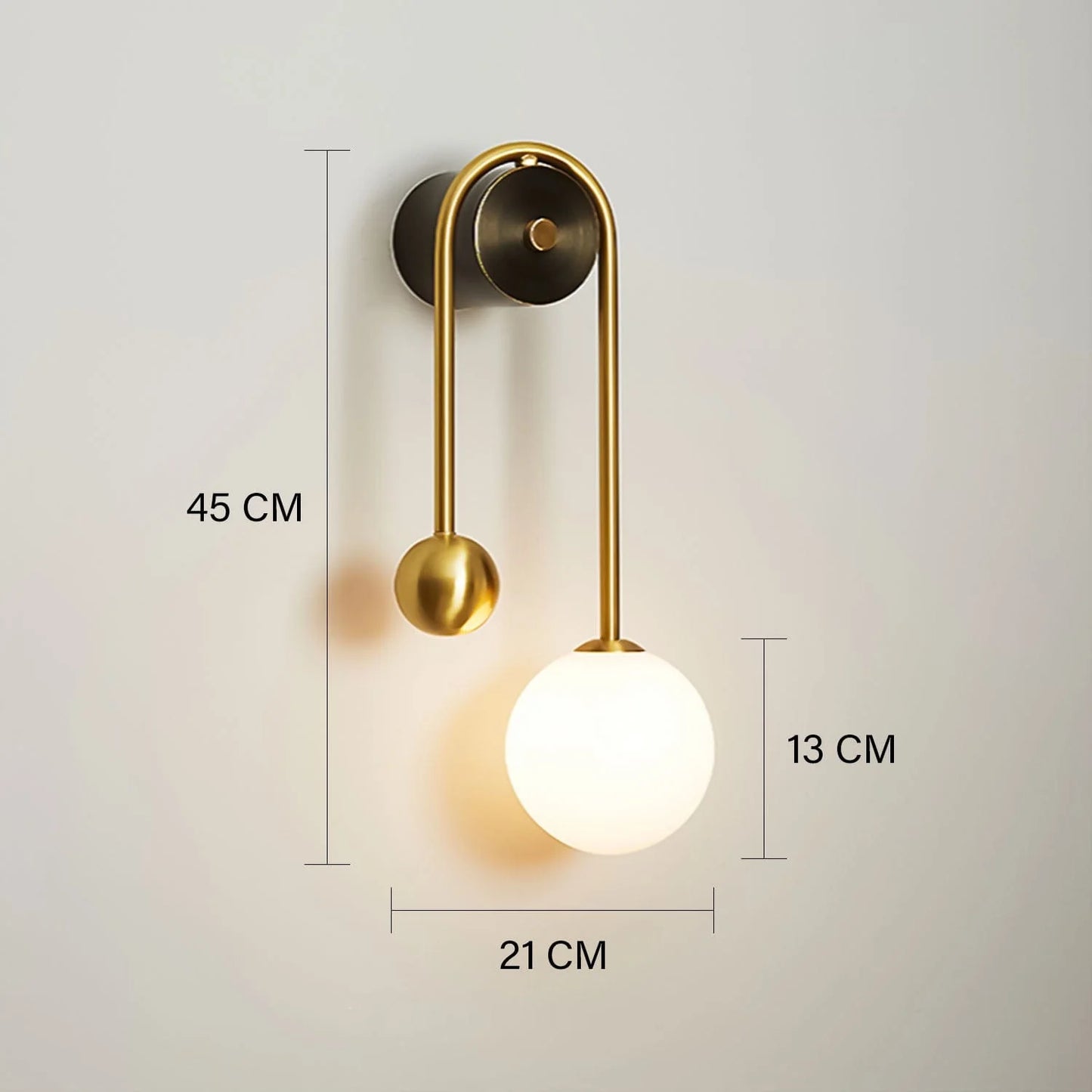 Ahuja International Wall Lamp Glass Ball Sconces Gold White Lampshade Living Room Kitchen Corridor Lighting Fixture Decor Lights