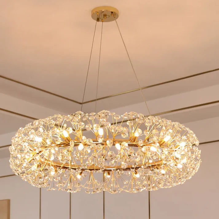 Ahuja International Crystal Design Glass Modern Led Chandelier 800Mm Ring - Warm White