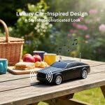 Ahuja International Luxury car Stereo Speaker, Solar Powered, Colorful Mini Bluetooth Speaker Car Shape, USB Compatible, Headlight Works as pet The Music Played Car
