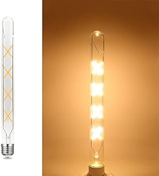 AHUJA INTERNATIONAL T225 Led Vintage Retro Edison Bulbs, 5W Vintage LED Filament Bulbs, E26, E27 Base Warm White LED Tubular Filament Lights 9 inch Clear Glass Lamps