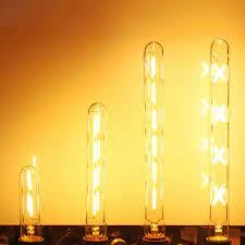 AHUJA INTERNATIONAL T300, T30 LED Long Tube Edison Bulbs, 8W Vintage LED Filament Bulbs, E26, E27 Base Warm White LED T10 Tubular Filament Lights 11.8inch Amber Glass Lamps