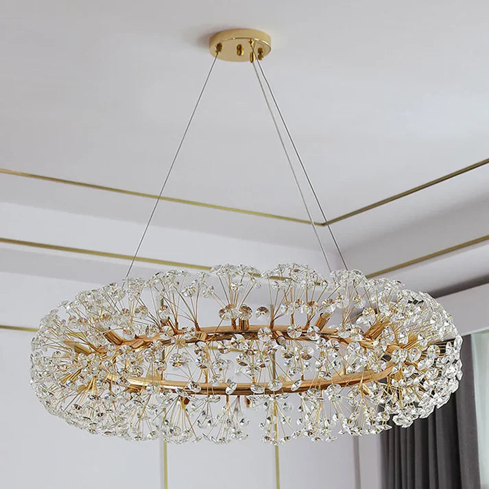 Ahuja International Crystal Design Glass Modern Led Chandelier 800Mm Ring - Warm White