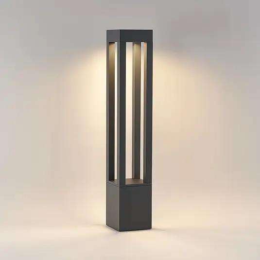 AHUJA INTERNATIONAL Modern Gate & Bollard 2ft Bollard Light IP65 Waterproof Garden Post Light, Rectangular  Lamp for Pathway, Lawn, Driveway, Entrance – Warm White 2-Year Warranty, 600 mm