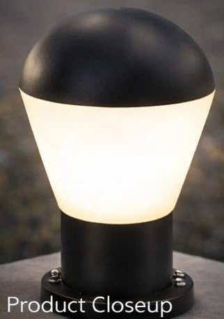 AHUJA INTERNATIONAL Garden Gate Light 7W Outdoor Pillar Light Fence Column Plastic Shell with Glass Exterior Post Lamp Suitable for Courtyard, Terrace, Balcony Gate Light Warm White , Size 320mm