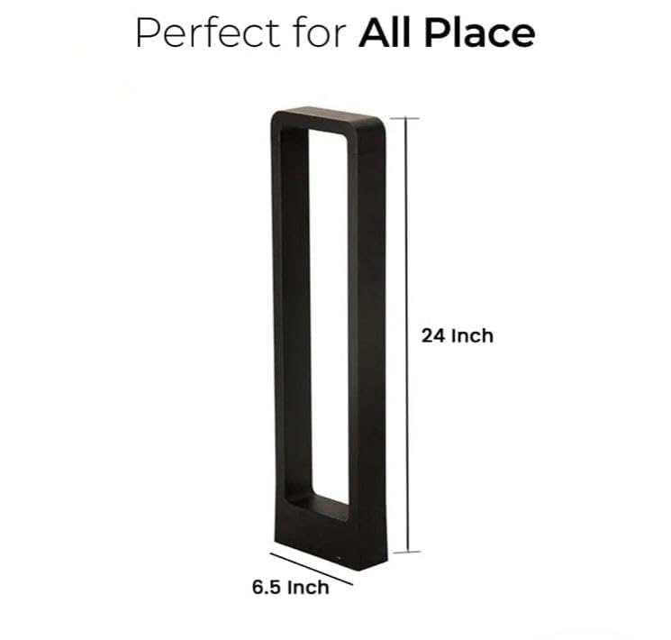AHUJA INTERNATIONAL Modern Gate & Bollard 2ft Bollard Light IP65 Waterproof Garden Post Light, Rectangular  Lamp for Pathway, Lawn, Driveway, Entrance – Warm White 2-Year Warranty, 600 mm