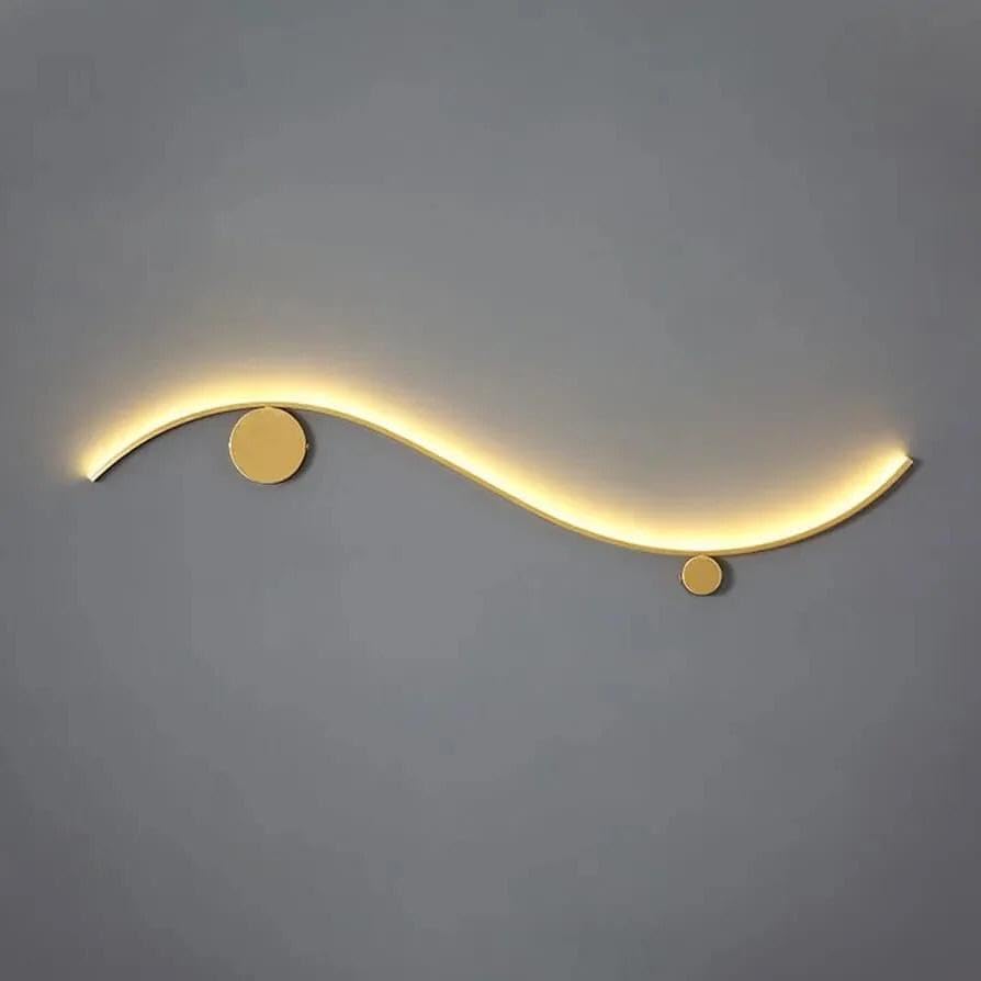 AHUJA INTERNATIONAL Luxury Gold Finish Modern Wall Sconce Light 600mm Long Tube Profile Wall Light for Indoor Decorative Bedroom Bedside Wall Light Lamp