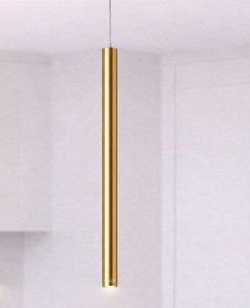 AHUJA INTERNATIONAL Modern Ceiling Long Tube Cylindrical Spotlight 12W Hanging Pendant Light Adjustable Height Lighting Fixture for Kitchen Dinning Room 600 mm, Warm White