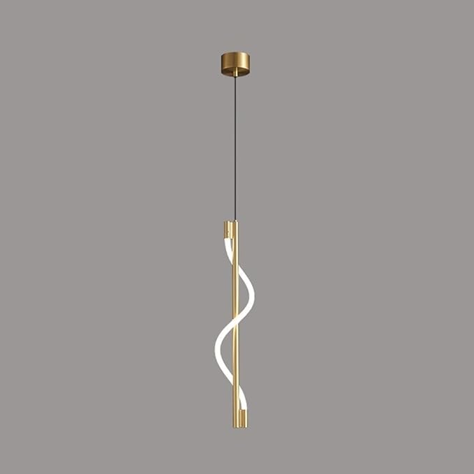 Ahuja International Modern LED Hanging Lamp  Pendant Light Simple Spiral LED Island Light Fixture Living Room Bedroom Kitchen Sink Chandelier Light