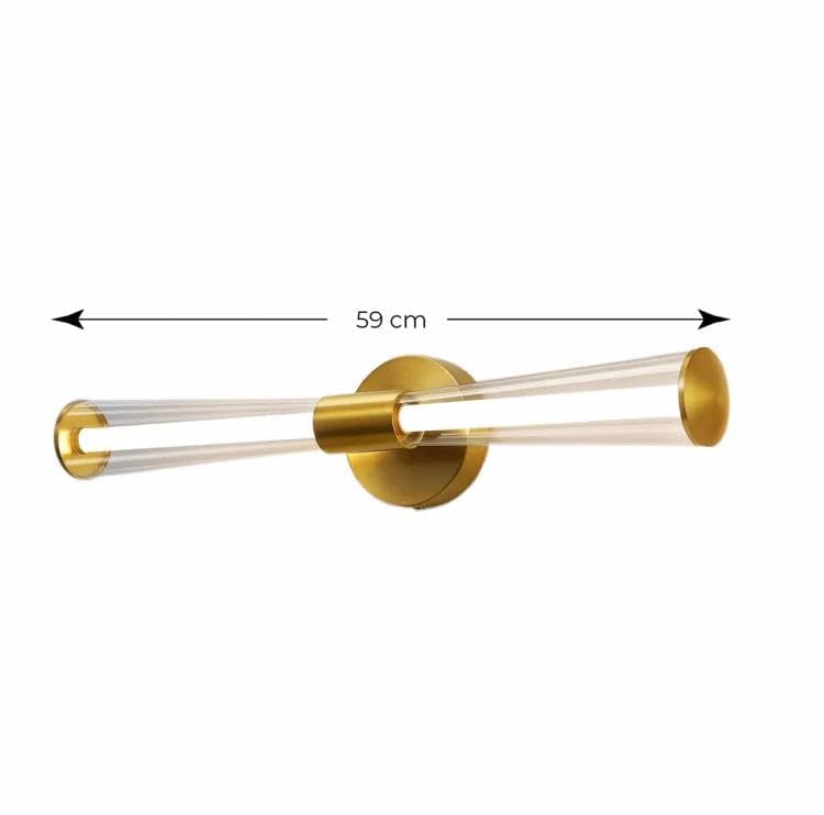 AHUJA INTERNATIONAL Modern Stylish Luxurious Sleek Long Tube Wall Light 18W Brushed Gold Finish Fixture for Bedside, Hallways, Hotel Room Wall Light 500 MM ,Warm White, Cool White, Natural White