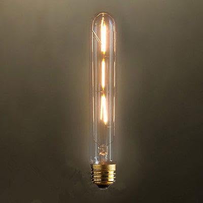 AHUJA INTERNATIONAL T125 Led Vintage Retro Edison Bulbs, 2W Vintage LED Filament Bulbs, E26, E27 Base Warm White LED Linear Tubular Filament Lights 5 inch Clear Glass Lamps