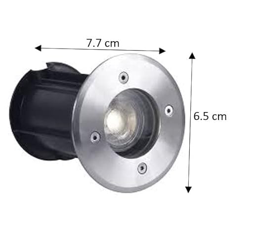 AHUJA INTERNATIONAL Ground Burial Outdoor Path Light Stainless Steal Plate Aluminum Body 220V Direct IP65 Underground Light Buried Recessed Floor Outdoor Lamp Warm White ,2 Year Warranty