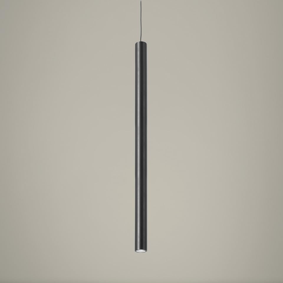 AHUJA INTERNATIONAL Modern Ceiling Long Tube Cylindrical Spotlight 12W Hanging Pendant Light Adjustable Height Lighting Fixture for Kitchen Dinning Room 600 mm, Warm White