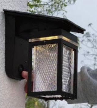 AHUJA INTERNATIONAL Solar Wall Light Round Designer Crystal Waterproof Outdoor Lantern with Remote Control Ambience Switch 3000K-6500K 30W IP65