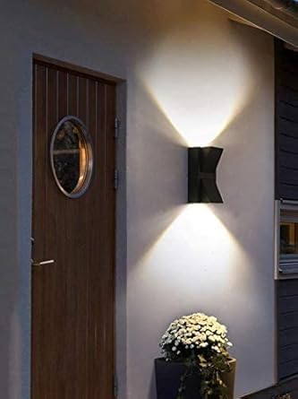 AHUJA INTERNATIONAL Black Wall Sconce Outdoor Wall Light 5W Up Down for Bedroom, Living Room, Café, Restaurant, Hallway, Kitchen & Outdoor Area Wall Light Warm White