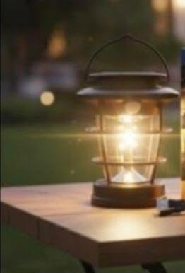 Ahuja International Solar Sensor Camping Hanging Vintage Style Lanterns Rechargeable Portable, Tabletop Lantern, Waterproof for Tent Night Light Indoor/Outdoort Lanterns Light