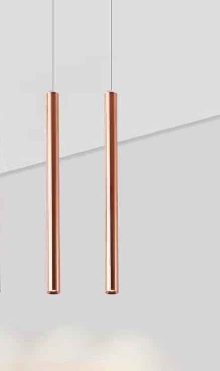 AHUJA INTERNATIONAL Modern Ceiling Long Tube Cylindrical Spotlight 12W Hanging Pendant Light Adjustable Height Lighting Fixture for Kitchen Dinning Room 600 mm, Warm White