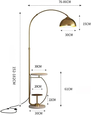 Ahuja International Modern Floor Lamp with Minimalist Tray Contemporary Reading Standing Lamp