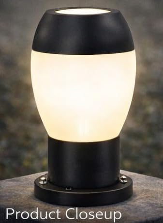 AHUJA INTERNATIONAL Garden Gate Light 7W Outdoor Pillar Light Fence Column Plastic Shell with Glass Exterior Post Lamp Suitable for Courtyard, Terrace, Balcony Gate Light Warm White , Size 320mm