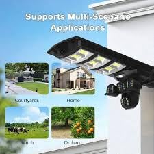 AHUJA International SIM GSM 3 Real Yodha Solar CCTV Street Light Combo 15MP 4-Camera 4G Security  90W Solar Light Human Detection Night Vision 360° Rotation V380 Pro App IP66  2-Year Warranty