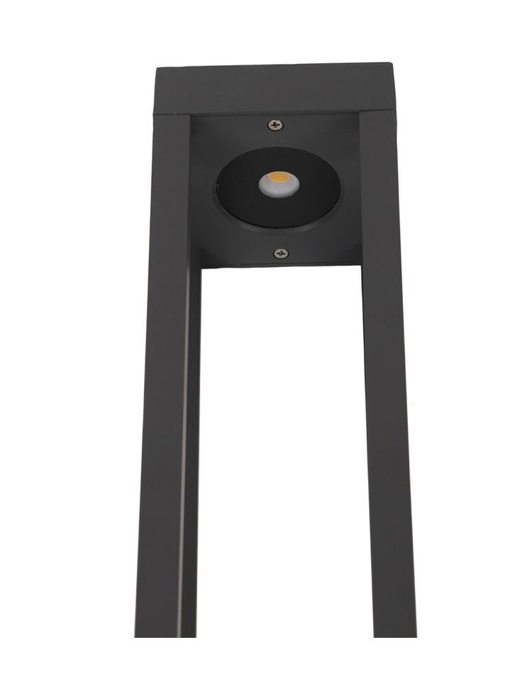 AHUJA INTERNATIONAL Modern Sleek Rectangular 2ft Bollard Garden Light Black Outdoor Post Light Ip65 Household Waterproof Pole Lantern Lamp Pillar Warm White,Garden Light (2 Year Warranty)