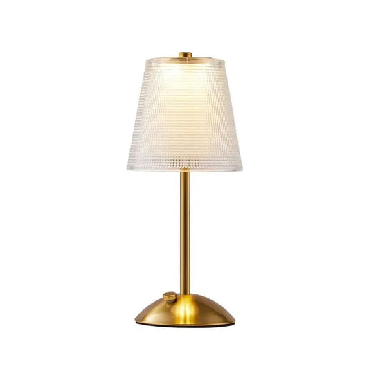 AHUJA INTERNATIONAL Luxury Cordless Bar Table Lamp, Rechargeable, 3 Color Modes & Dimmable LED Touch, Portable Retro Gold Metal Beside Lamps, Home Desk Bedroom Restaurant Outdoor