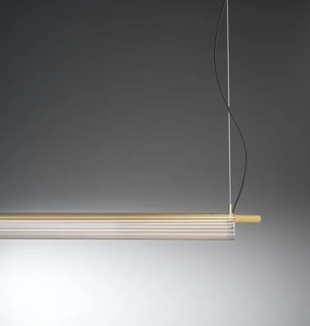 Ahuja International Sleek Acrylic Tube Linear Light LED Hanging Pendant Light- 3 in 1 Colors (Warm White, Cool White, Natural White)- Gold, 1200 MM