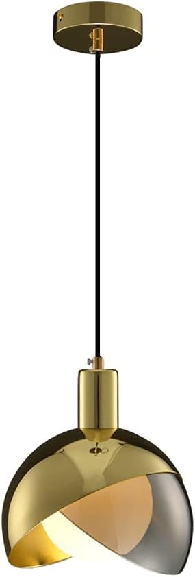 Ahuja International Modern Globe Pendant Light Nordic -Style Metal Glass Chandelier, Creative Personality Pendant Light Lampshade, E27 Snail Mouth Single Hanging Lamp, Bedroom Bedside Decoration Lighting Fixtures, Flush Mount Ceiling Lamp (GOLD/ROSE GOLD)