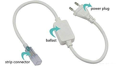 Ahuja International SMD Rope Light Connector 220V Rope Light 2 Pin 6mm Connector Plug for Flexible Strip & Tape Rope Lights Connector (Pack of 2)
