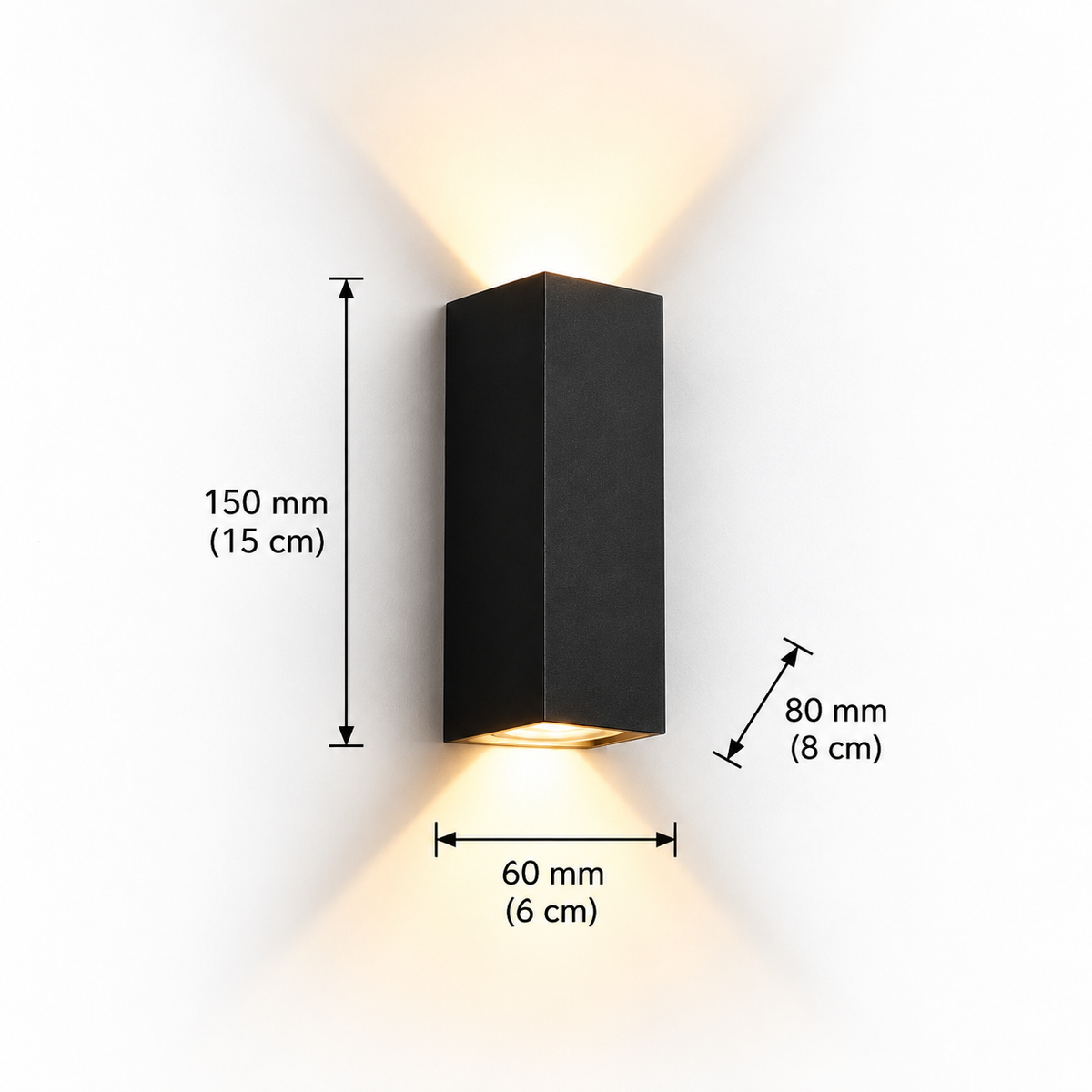 AHUJA INTERNATIONAL 6W Up Down Wall Light Modern Wall Lamp for Indoor & Outdoor Use Warm White Waterproof Wall Sconce for Home Balcony Porch & Garden 2 Year Warranty Pack of 1