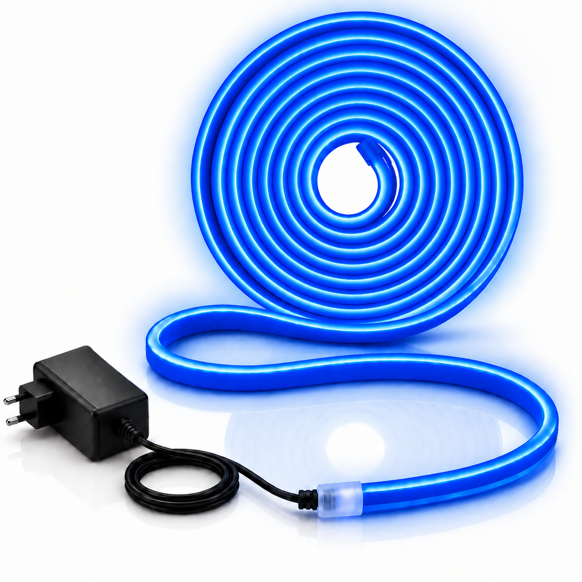 AHUJA INTERNATIONAL Neon Rope Light 5 Meter DC with 3 Amp Addaper Waterproof Flexible Silicone Strip Light for Indoor & Outdoor Decoration Diwali, Christmas, Home, Party & Festival Decor Blue Pack of 1