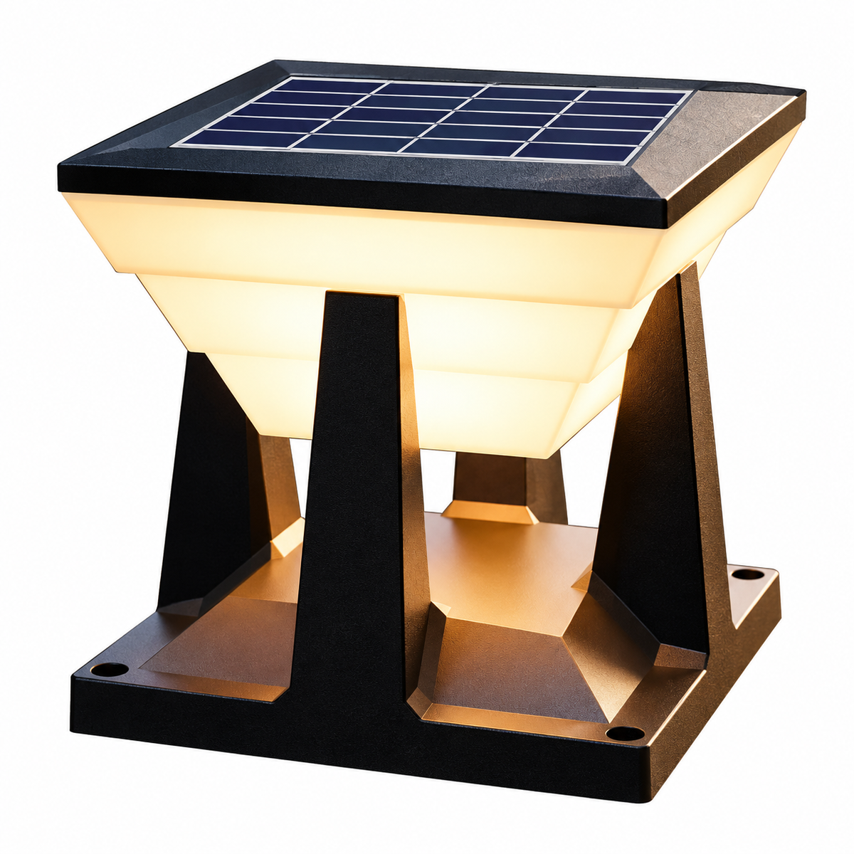 AHUJA INTERNATIONAL Moonlight Solar Gate Light for Outdoor 3 Colour Modes Pillar Light, IP65 Waterproof, Auto On/Off Dusk to Dawn, Wireless Solar Lamp for Gate Post, Boundary Wall, Garden, Balcony Pack of 1