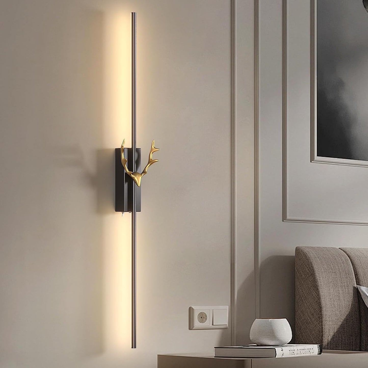 AHUJA INTERNATIONAL Modern Stylish Luxurious Antler Sleek Long Tube Wall Light 12W Light Fixture Form Vanity,Mirror Picture, Bedside Wall Light 600 MM , Warm White, Cool White, Natural White