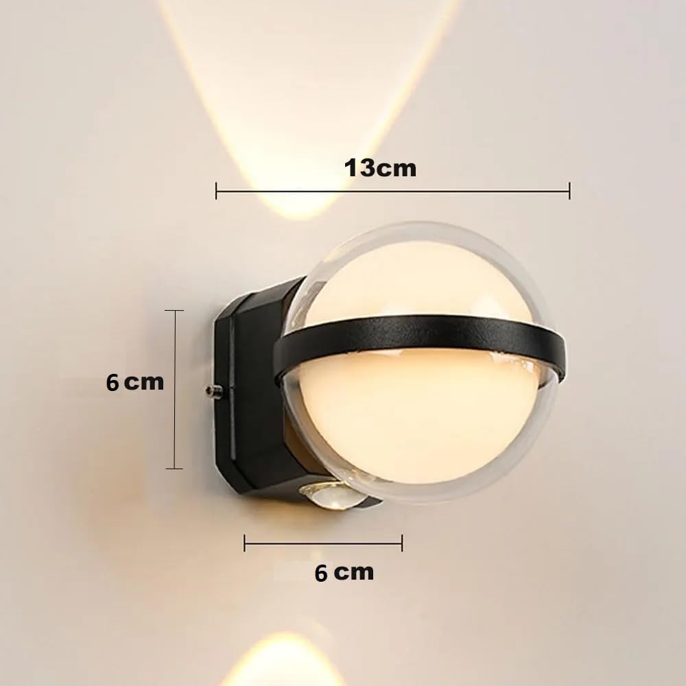 AHUJA INTERNATIONAL Modern 6W Wall Light Sconce, Warm White Waterproof Indoor Outdoor Decorative Lamp for Living Room, Bedroom, Balcony, Staircase & Exterior Wall Lighting Pack of 1