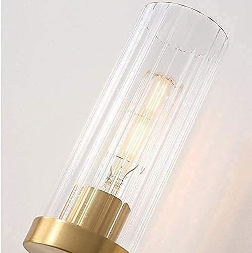 Ahuja International Mashal Light Wall Lamp Modern Gold 2 Light Wall Sconce with Clear Cylindrical Glass Shade Wall Lamp Vintage Brushed Brass Wall Light  lamp