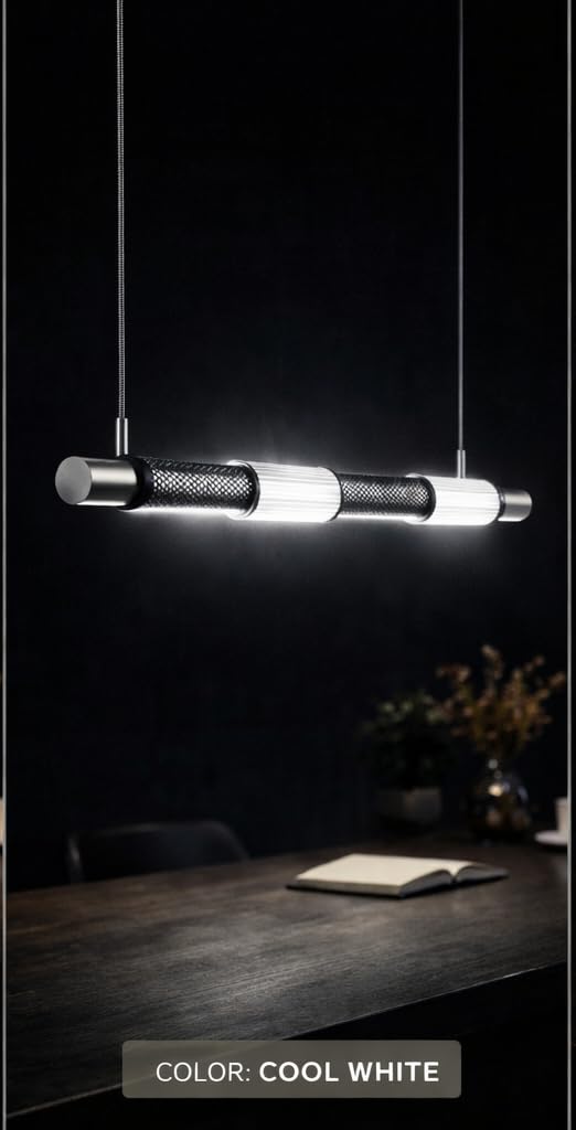 AHUJA INTERNATIONAL Luxury Modern Linear Chandelier Ceiling Hanging Pendant Light Fixtures for Kitchen Dining Room,Bar,Entryway, Living Room Table Decoration Chandelier Pendant Light