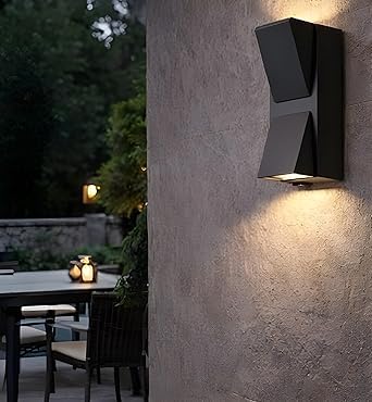 AHUJA INTERNATIONAL Black Wall Sconce Outdoor Wall Light 5W Up Down for Bedroom, Living Room, Café, Restaurant, Hallway, Kitchen & Outdoor Area Wall Light Warm White