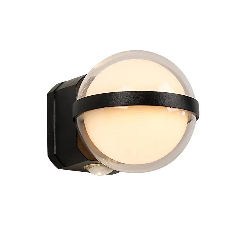 AHUJA INTERNATIONAL Modern 6W Wall Light Sconce, Warm White Waterproof Indoor Outdoor Decorative Lamp for Living Room, Bedroom, Balcony, Staircase & Exterior Wall Lighting Round Pack of 1