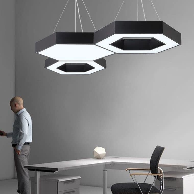 AHUJA INTERNATIONAL Modern Ceiling Chandelier Hanging Led Profile Pendant Light Fixture for Home Decor Office Light, Black Gym, 40 Watts 600 & 1200 MM Warm White, White, Natural White (3in1 color)