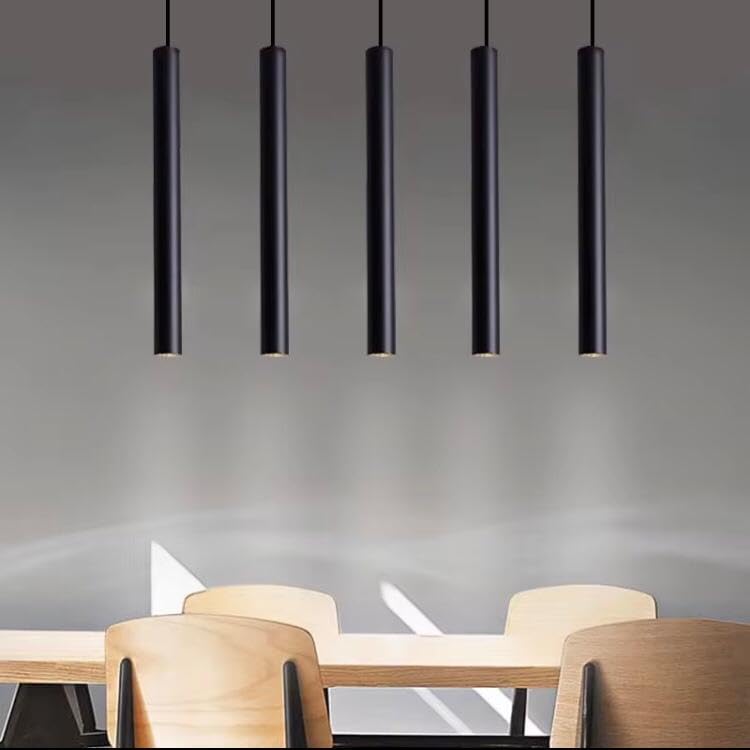 AHUJA INTERNATIONAL Modern Ceiling Long Tube Cylindrical Spotlight 7W Hanging Pendant Light Adjustable Height Lighting Fixture for Kitchen Dinning Room 400 mm, Warm White