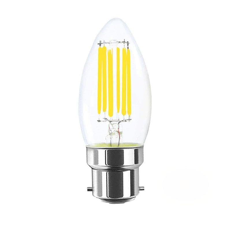 AHUJA INTERNATIONAL Antique Retro Candle Dimmable Vintage Edison Light Bulb 6W Bulb for Chandelier,decorative, jhummar, Cafe Lights Bulb Clear Glass ,Warm & Yellow Pack of 1