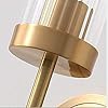 Ahuja International Mashal Light Wall Lamp Modern Gold 2 Light Wall Sconce with Clear Cylindrical Glass Shade Wall Lamp Vintage Brushed Brass Wall Light  lamp