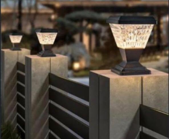 Ahuja International Solar Gate Pillar Lights 10W Decorative for Pillars, Balcony, Terrace, Outdoor Fence Deck Cap Garden Villa Yard Pillar Lighting IP65 Waterproof Light